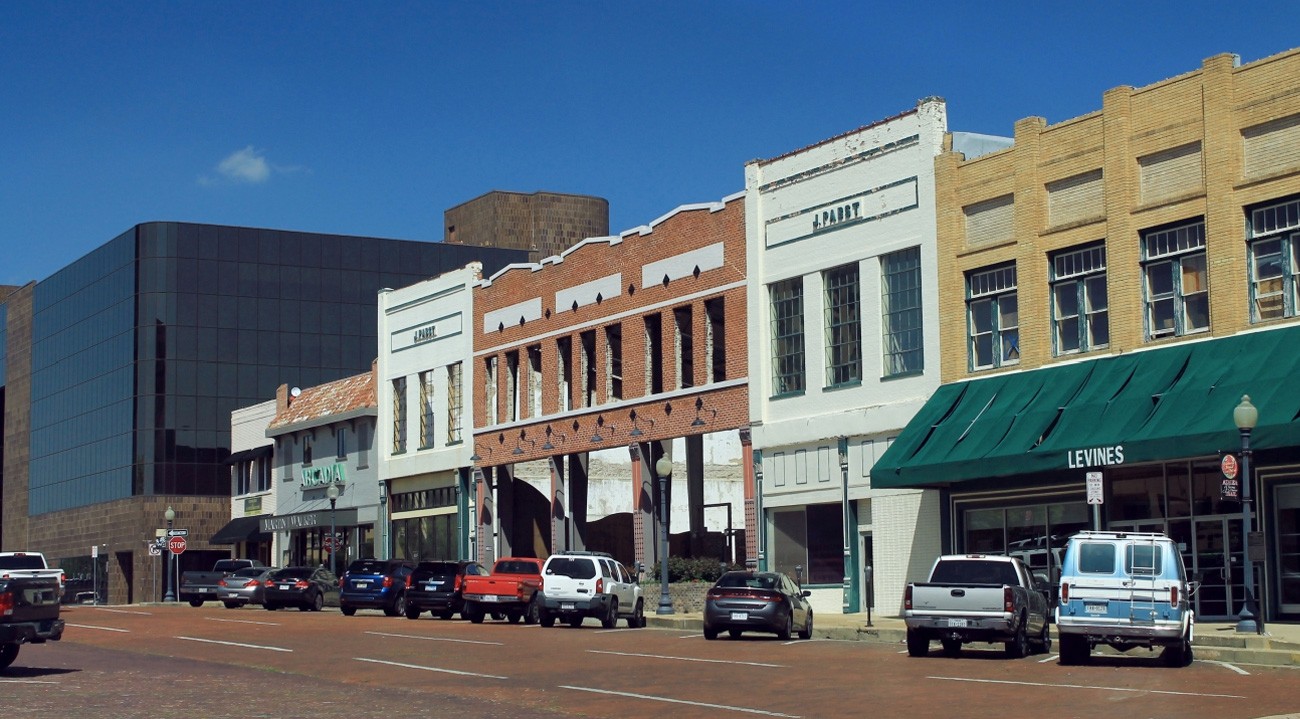 Row of office buildings in downtown Tyler Texas
